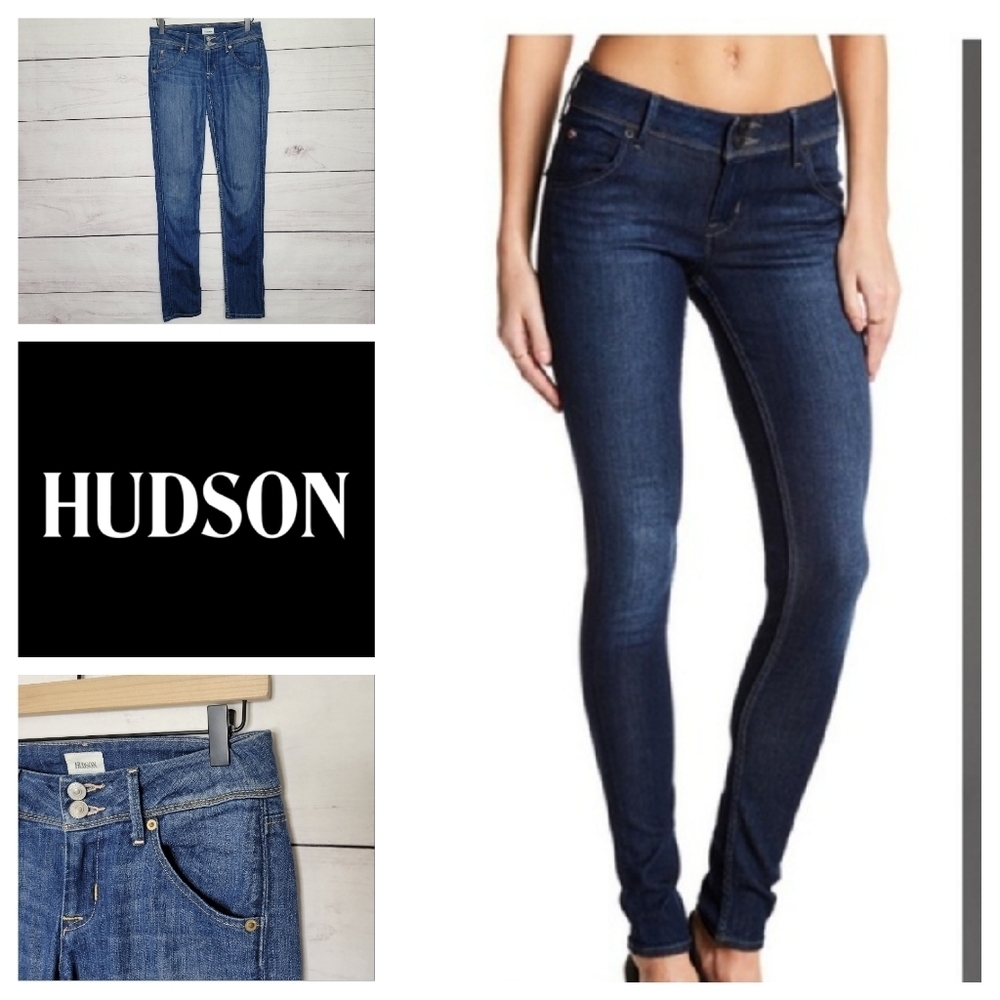 Hudson Collin Flap Skinny Jeans Women Size 25 Dark Wash‎